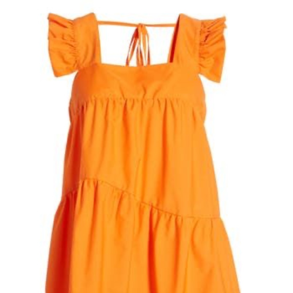 Ruffle Tiered Poplin Minidress